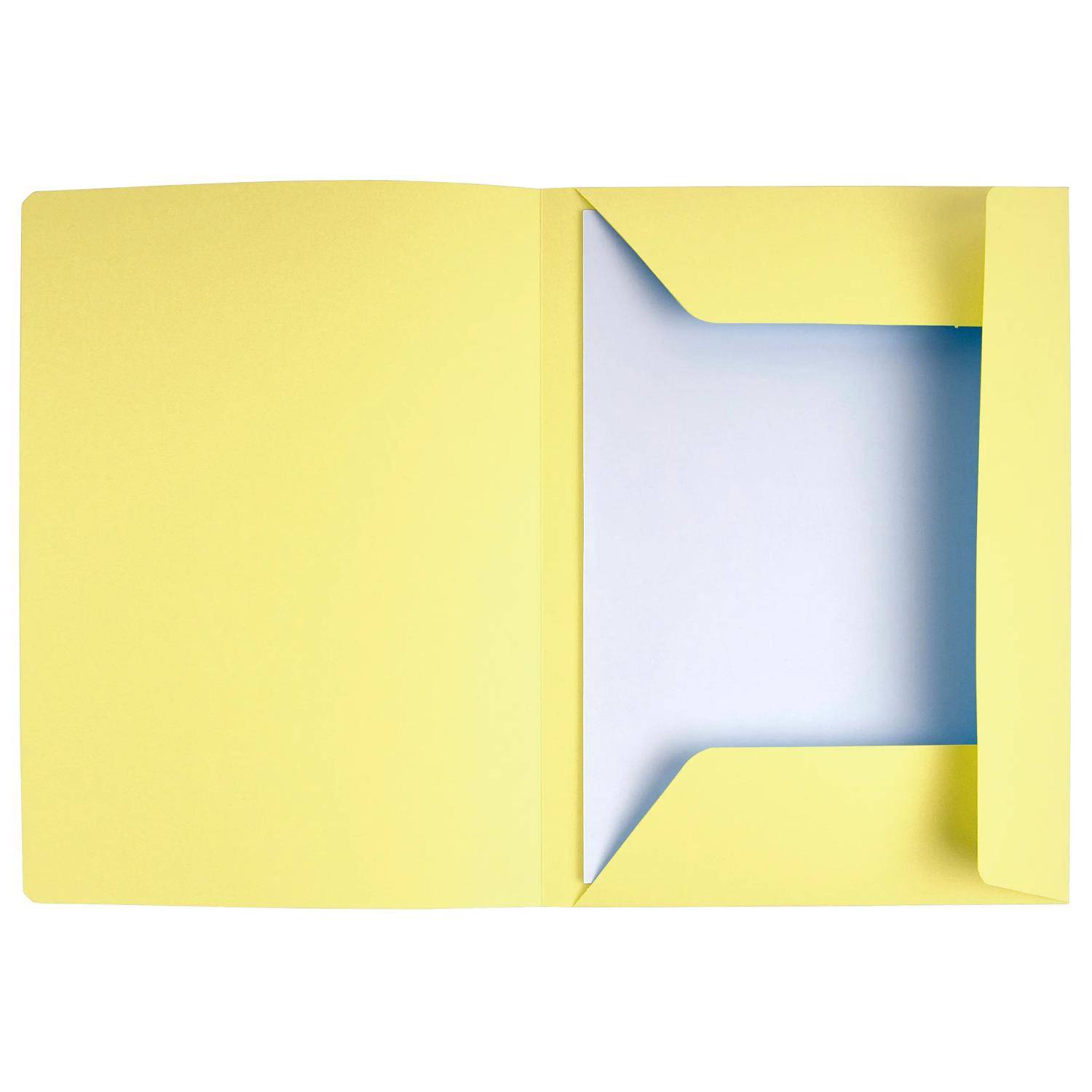 Exacompta Pack 50 Aktenmappen, + 3 Klappen, Index, A4, Kanariengelb, 235005E