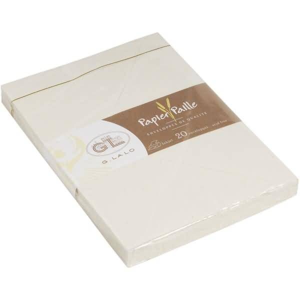 Umschläge Strohpapier C6 120g/qm VE=20 Stück elfenbein