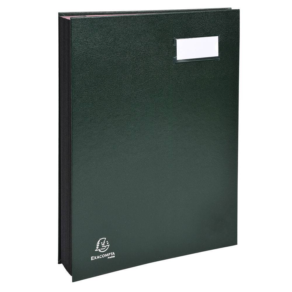 Exacompta Unterschriftenmappe Direktion, 12 Fächer, 24x32cm - Grün - 24123E
