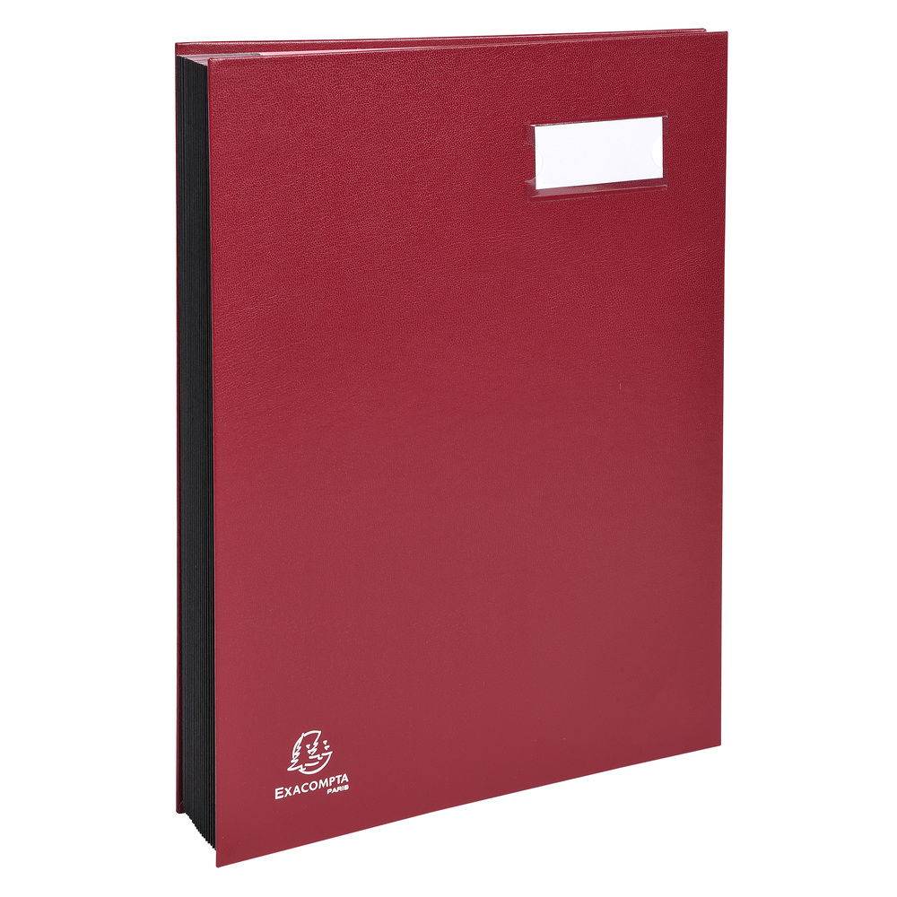 Exacompta Unterschriftenmappe Direktion, 12 Fächer, 24x32cm, Bordeauxrot, 24124E