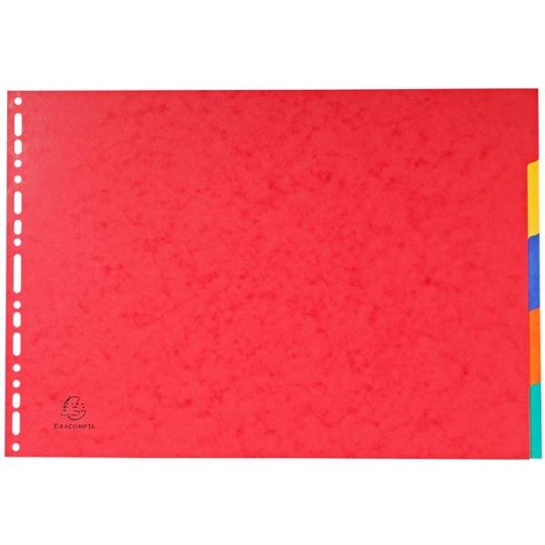 Register A3 Manila-Karton 400g 5-teilig blanko farbig