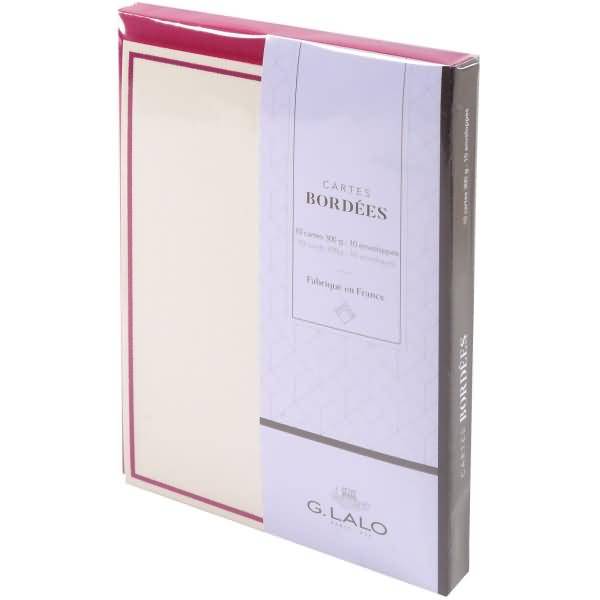 Karte & Umschlag Verge mit Rand C6 VE=10 Stück bordeaux