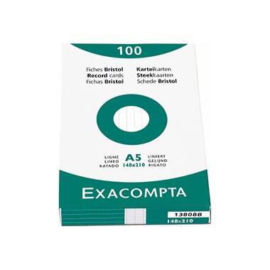 Exacompta Karteikarte 3308B DIN A8 blanko Karton weiß 100 St./Pack.