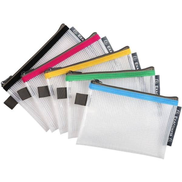 Reißverschlusstasche A6 farbig sortiert