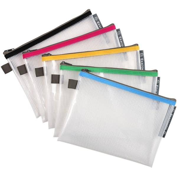 Reißverschlusstasche A5 farbig sortiert