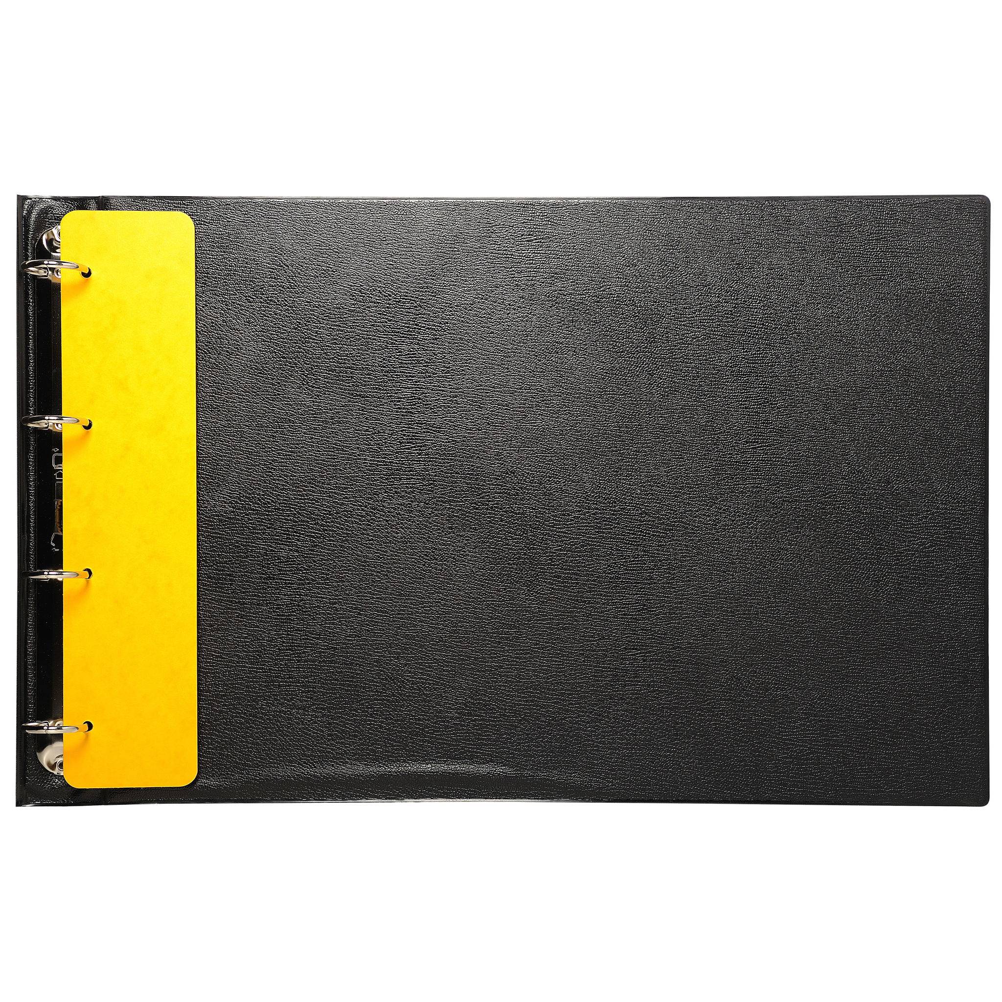 Exacompta Ringbuch PVC 24mm 4Ring Rücken 40mm für A3 quer Schwarz 41930E
