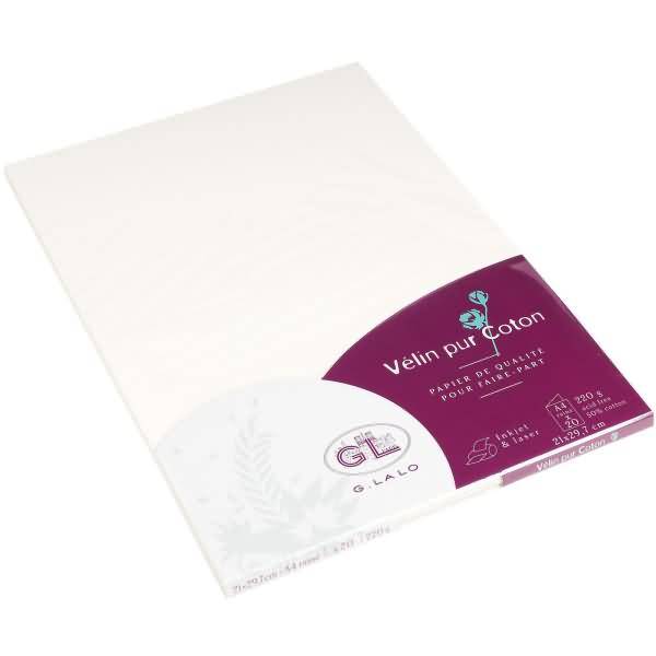 Schreibblock Velin pur Coton A4 220g/qm 20 Blatt creme