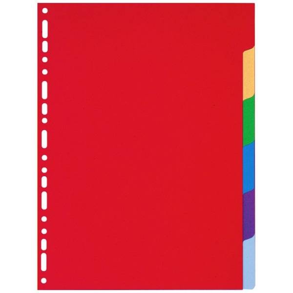 Register A4 PP blanco 6-teilig farbig