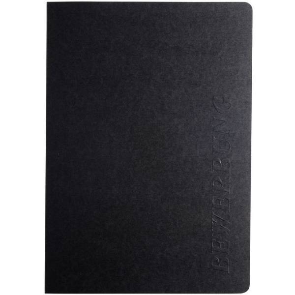 Bewerbungsmappe 2-teilig 1 Klemme Leinenstruktur schwarz