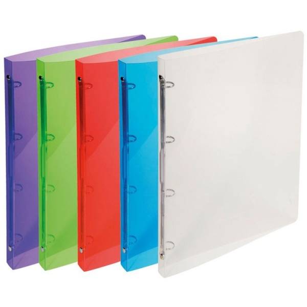 Ringbuch Crystal A4 PP 15mm 4 Ringe farbig sortiert