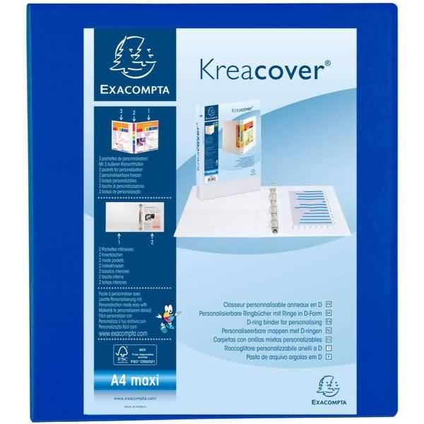 Präsentationsringbuch Kreacover A4 40mm 2 Ringe blau