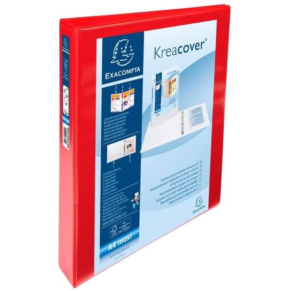 Präsentationsringbuch Kreacover A4+ 25mm 4 Ringe rot