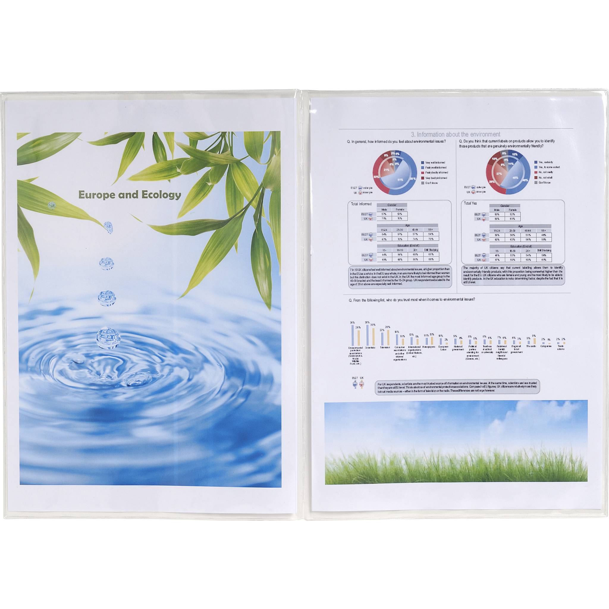 Exacompta Pack 10 Dokumentschutzhüllen A4 doppelt PVC glatt 200µ Kristall 5381E