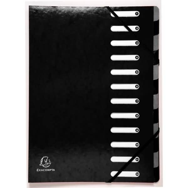 Ordnungsmappe Iderama A4 12 Fächer Karton farbig sortiert