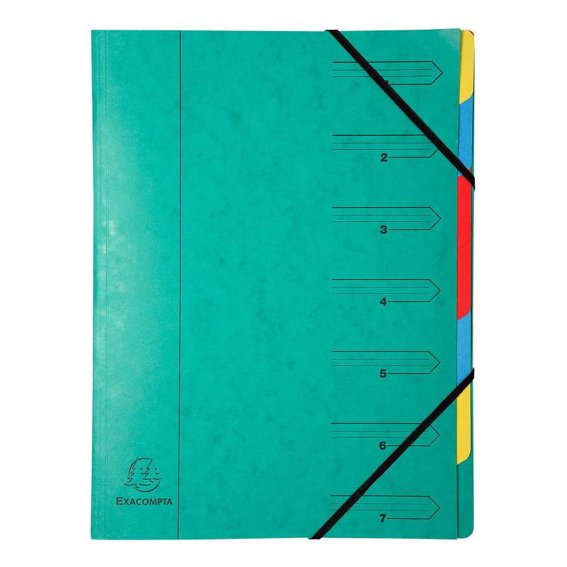 EXACOMPTA Ordnungsmappe, DIN A4, Karton, 7 Fächer, grün
