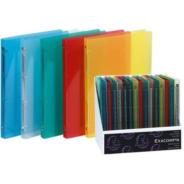 Ringbuch Crystal A4 PP 20mm 2 Ringe farbig sortiert