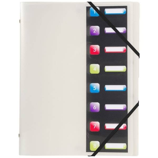 Ordnungsmappe Crystal Colours A4 PP 8-teilig farbig sortiert