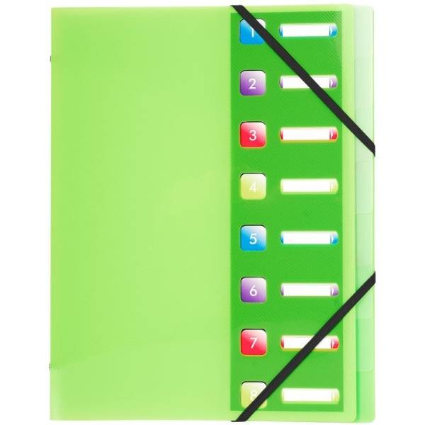 Ordnungsmappe Crystal Colours A4 PP 8-teilig farbig sortiert