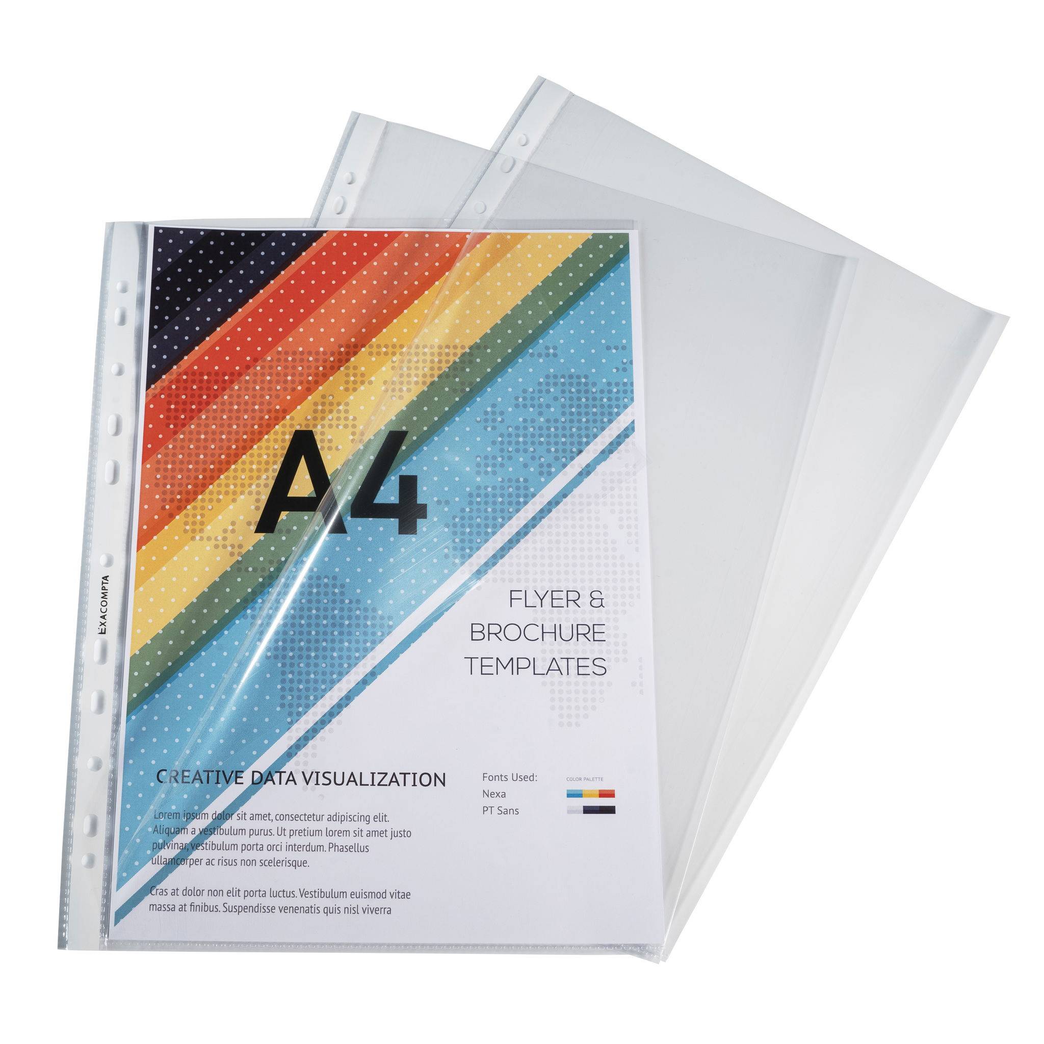 Exacompta 100x Prospekthüllen oben seitlich geöffnet glatt PP A4 Kristall 5800E