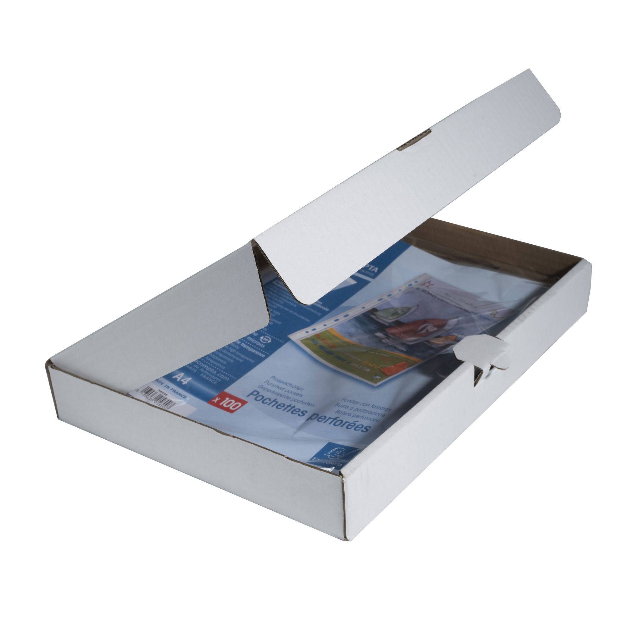 Exacompta 100x Prospekthüllen oben seitlich geöffnet glatt PP A4 Kristall 5800E
