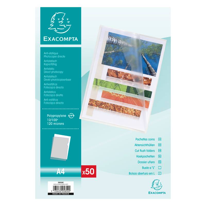 EXACOMPTA Sichthülle, DIN A4, PP 0,12 mm, genarbt