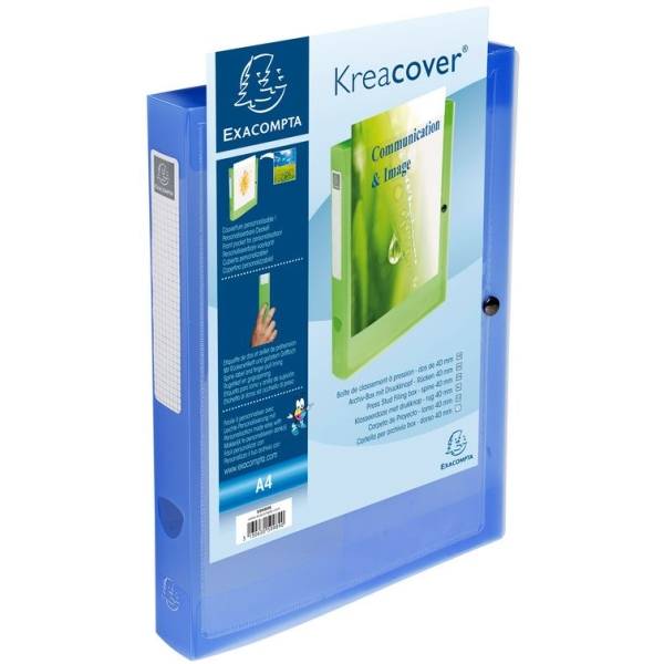 Sammelbox Kreacover 40mm PP transparent blau