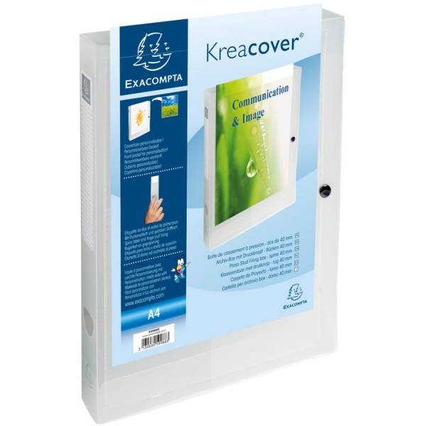 Sammelbox Kreacover A4 40mm PP transparent weiß