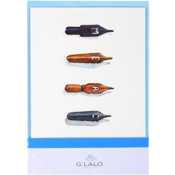 Klapp-Karte & Umschlag Encre et plume C6 plume 'MERCI'