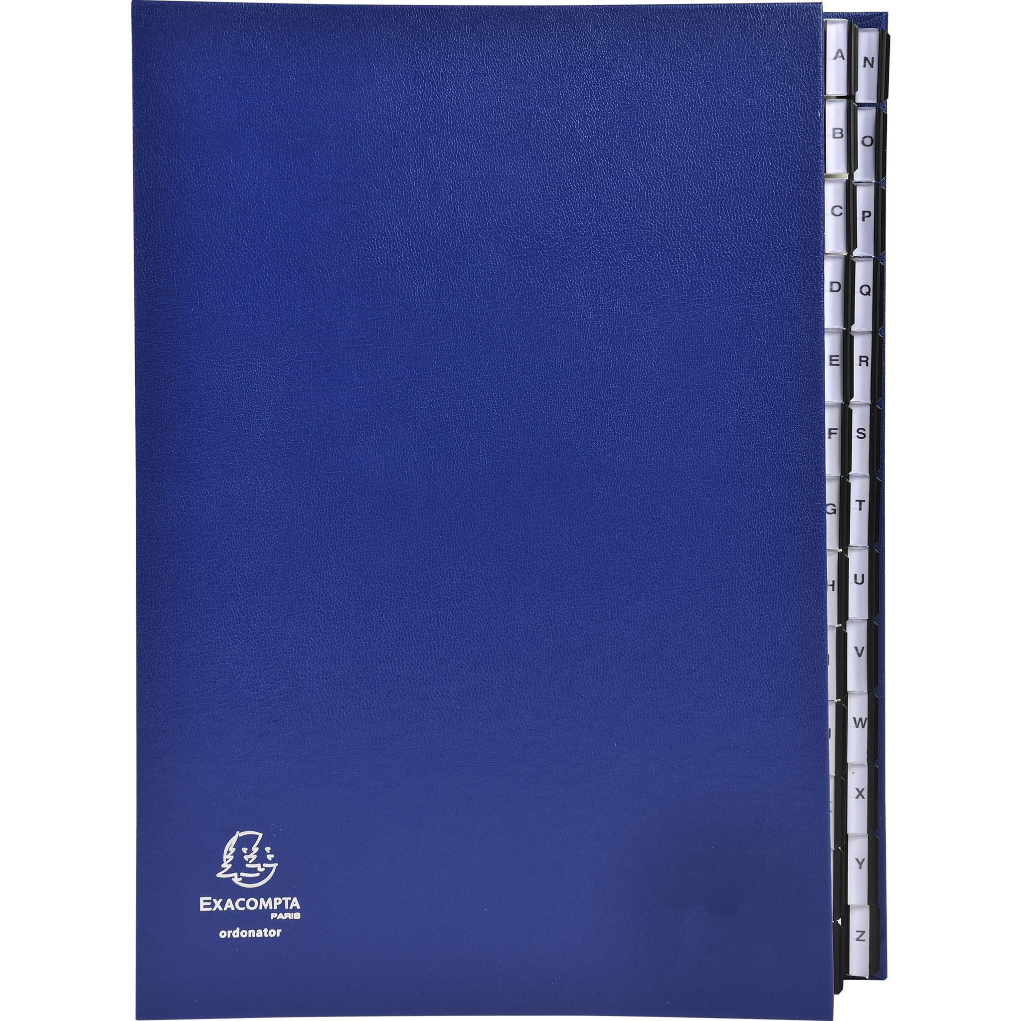 Exacompta Ordnungsmappe Deckel dehnbar 26 Fächer A-Z A4 Blau 621229E
