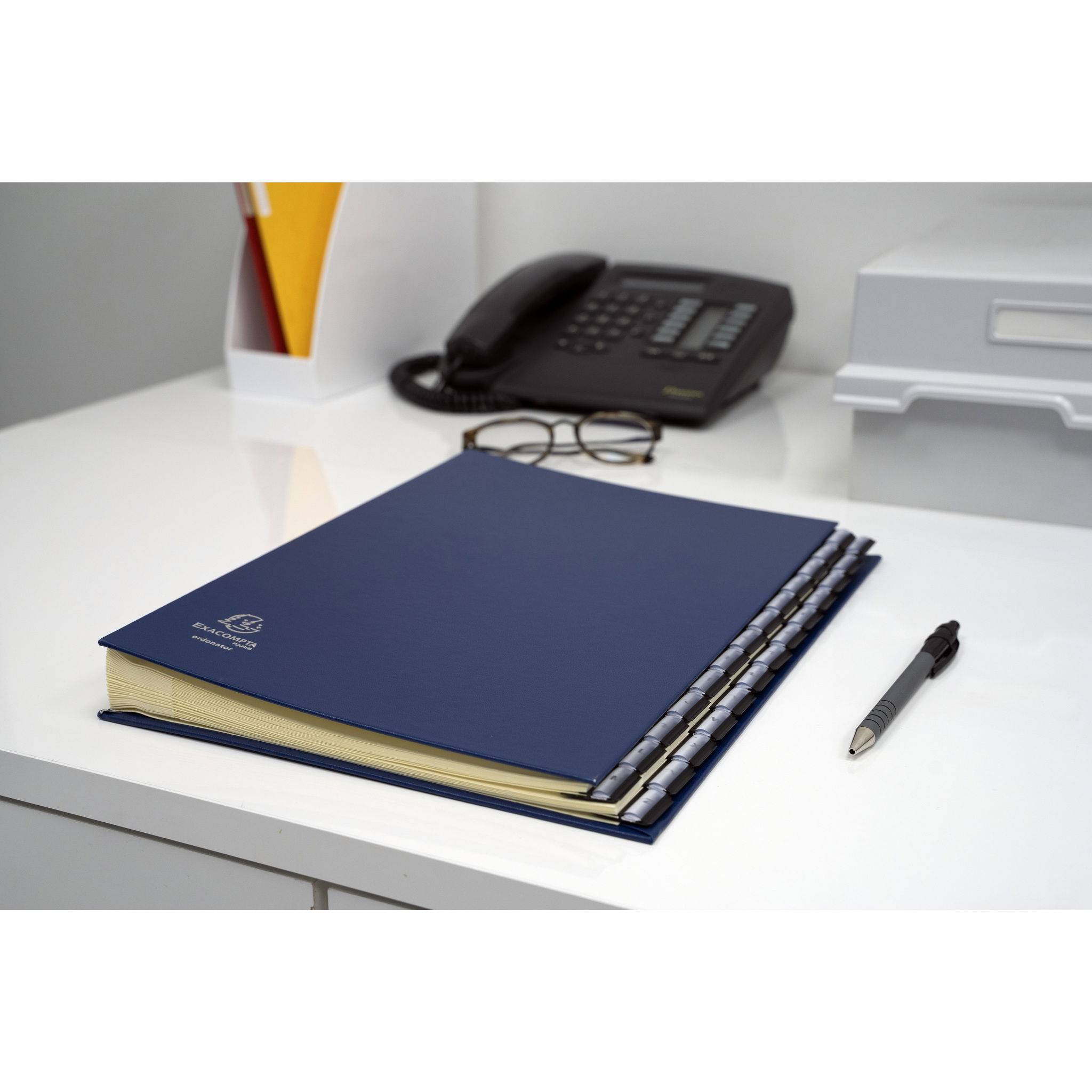 Exacompta Ordnungsmappe Deckel dehnbar 26 Fächer A-Z A4 Blau 621229E