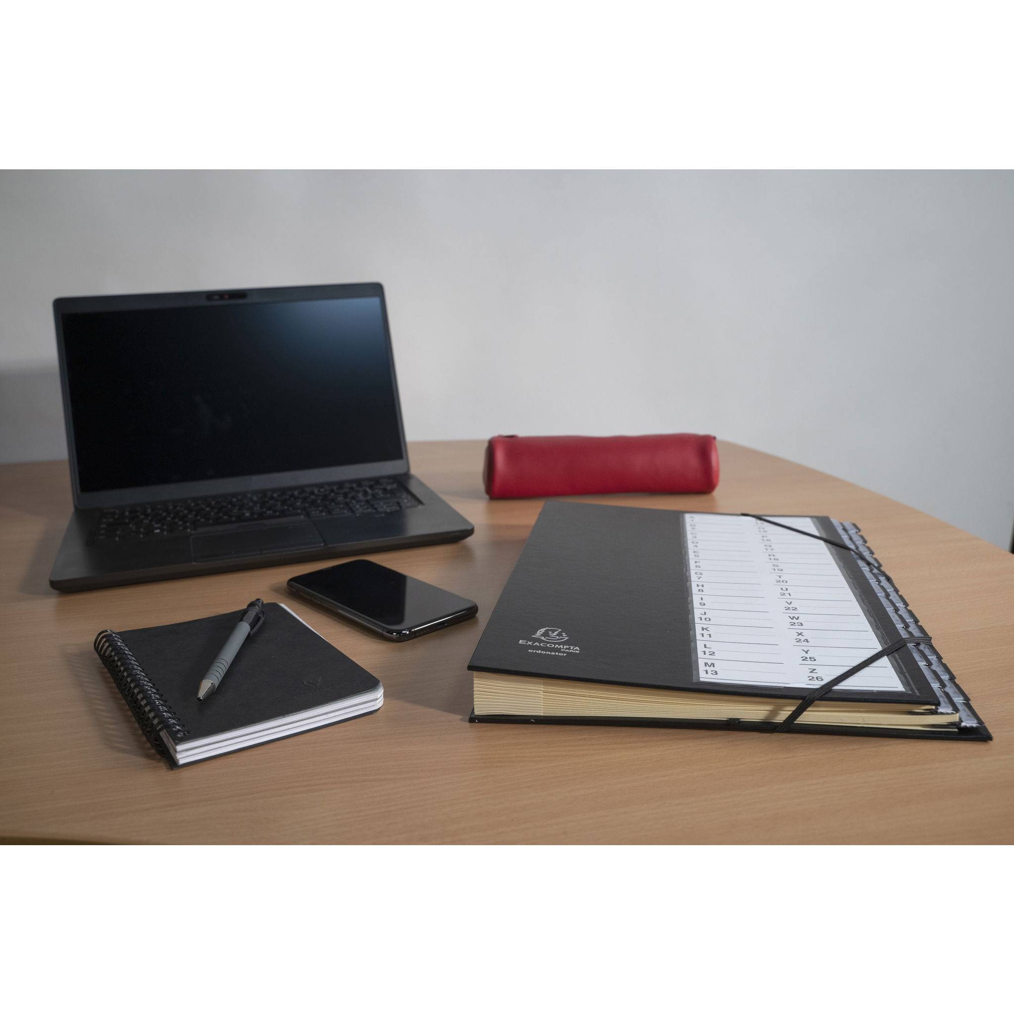 Exacompta Ordnungsmappe Deckel Gummizug dehnbar 26 Fächer A-Z A4 Schwarz 621765E