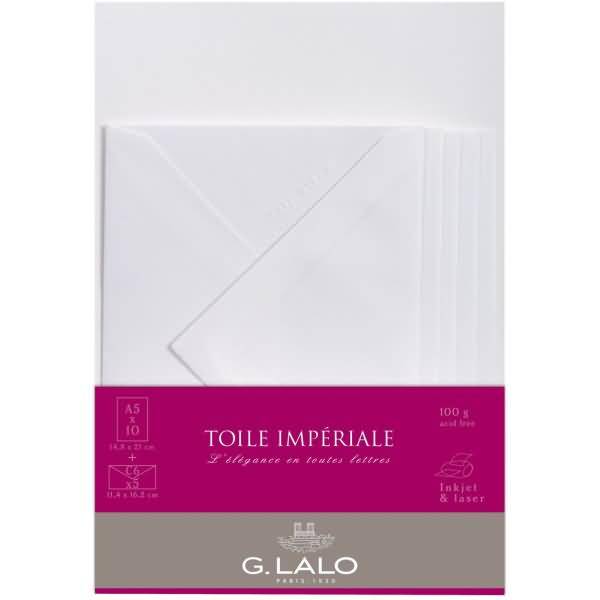 Korrespondenz-Set Toile Imperiale A5 VE=10 Blätter +5 Umschläge weiß