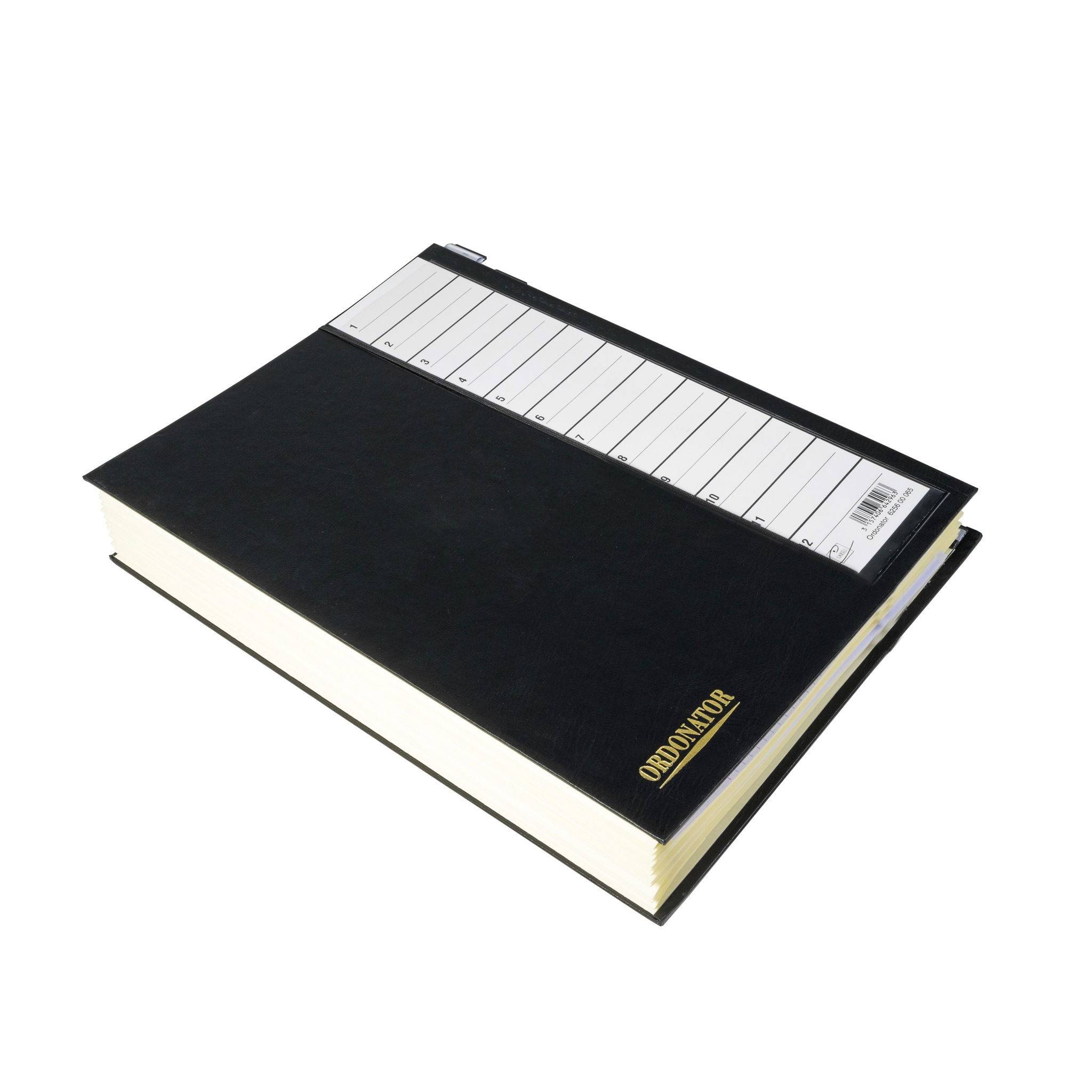 Exacompta Ordnungsmappe Deckel Gummizug dehnbar 12Fächer 1-12 A4 Schwarz 625665E
