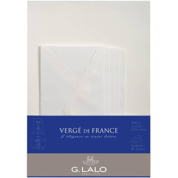 Korrespondenz-Set A4 VE=10 Blatt + 5 Umschläge extraweiß