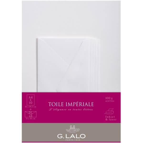 Korrespondenz-Set Toile Imperiale A4 VE=10 Blätter +5 Umschläge weiß