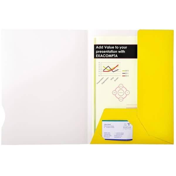 Präsentationsmappe Chromolux A4 Karton 250g gelb VE=20 Stück