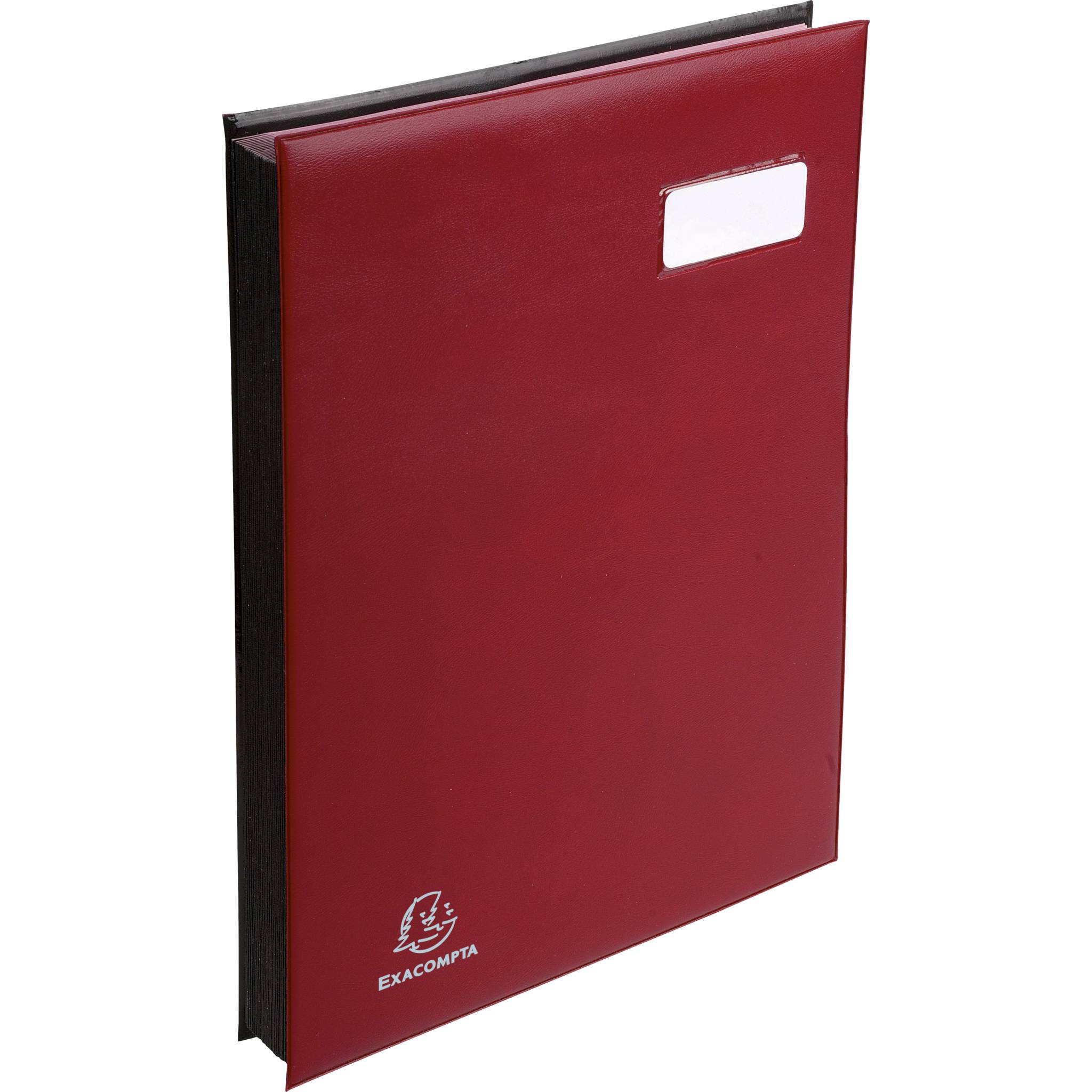 Exacompta 654779E Unterschriftenmappe L'Expanse, 24 Fächer, Format 24x32cm - Bordeauxrot