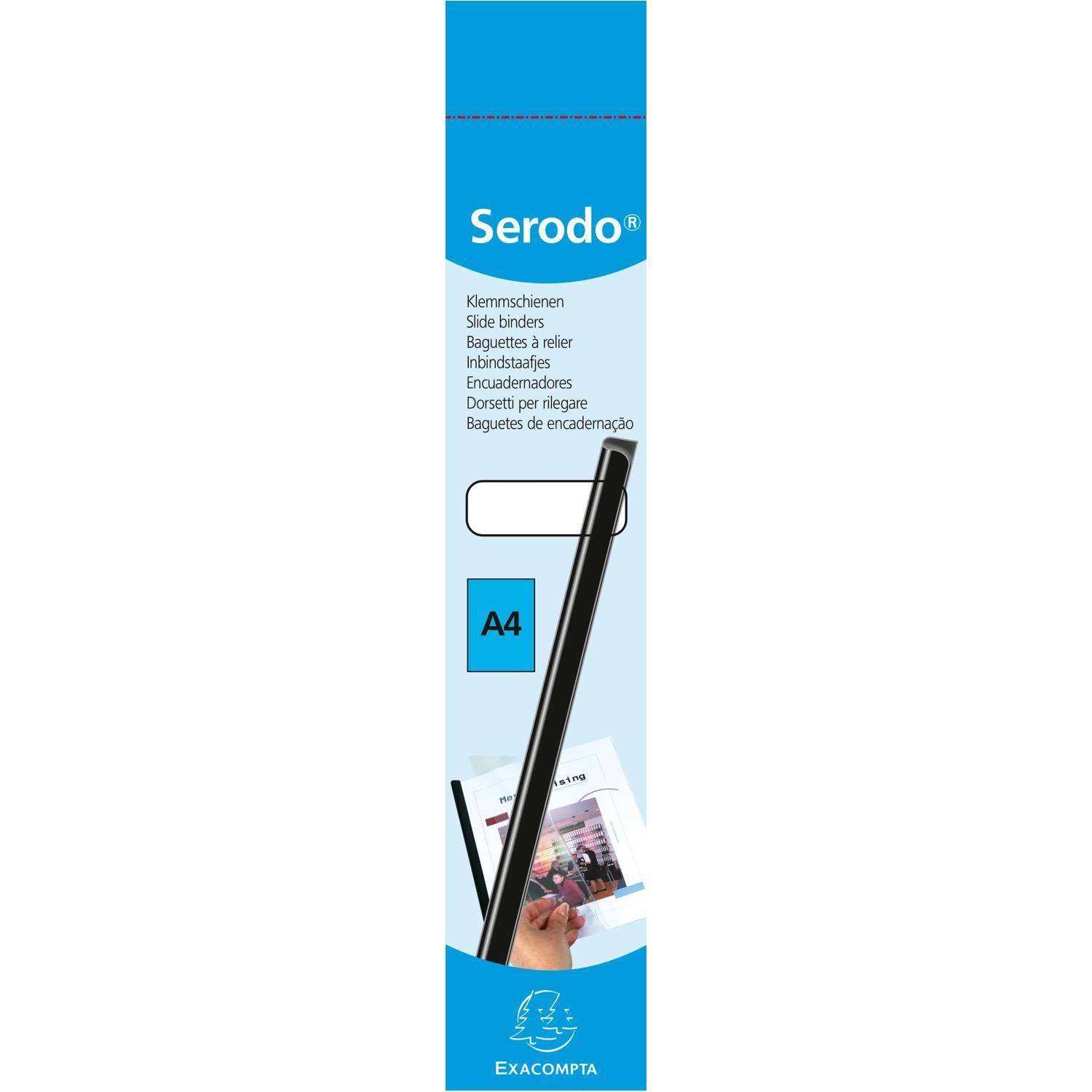 Exacompta 25 Stück Klemmschienen A4 120 Blatt Serodo 12mm Kristall 129780E