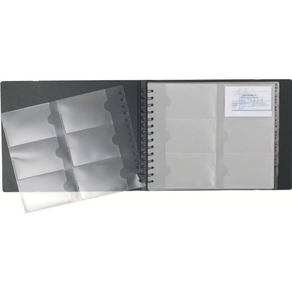 Visitenkartenbuch Exacard 250x200x28mm bis 240 Karten schwarz