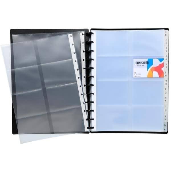 Visitenkartenbuch 24,5x31cm für 192 Karten schwarz