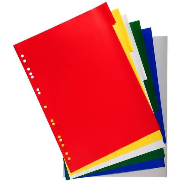 Register A4+ PP blanco 6-teilig farbig