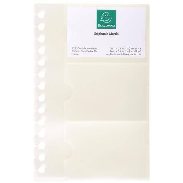 Visitenkartenhüllen PP 50my für Visitenkartenbuch Exacard VE=10 Stück