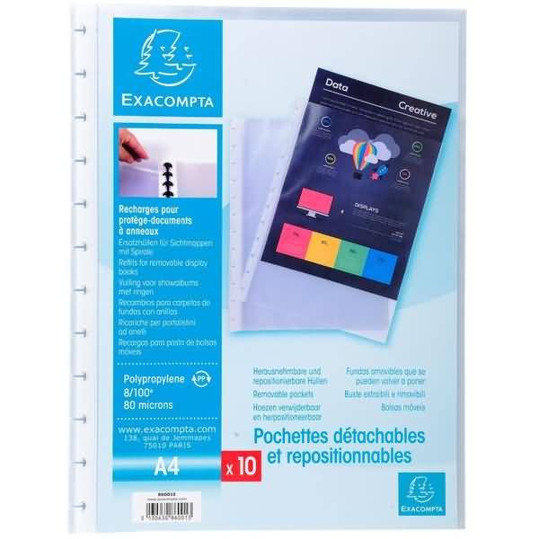 Ersatzhüllen für Sichtbuch A4 transparent VE=10 Stück