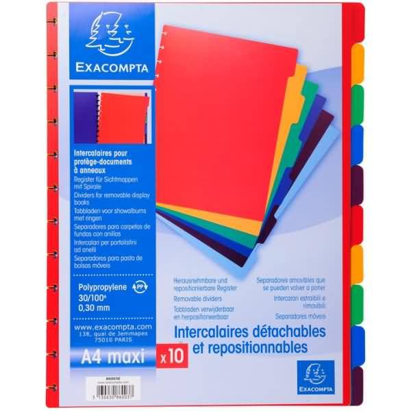 Register für Sichtbuch A4 PP mehrfarbig 12-teilig