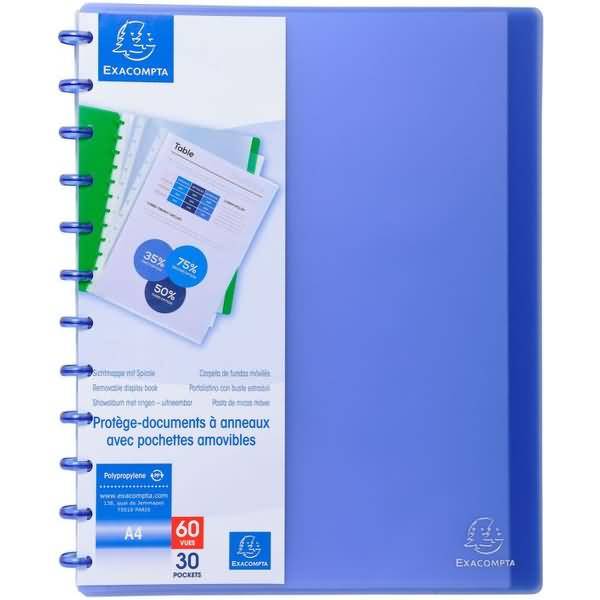 Sichtbuch A4 30 Hüllen transluzent blau