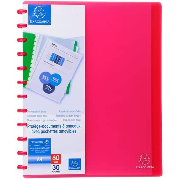 Sichtbuch A4 30 Hüllen transluzent rot