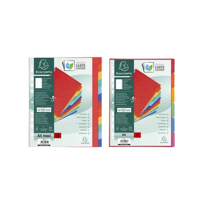 EXACOMPTA Karton-Register, DIN A4, 6-teilig