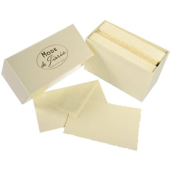 Karte & Umschlag Schatulle Mode de Paris VE=30 Stück elfenbein