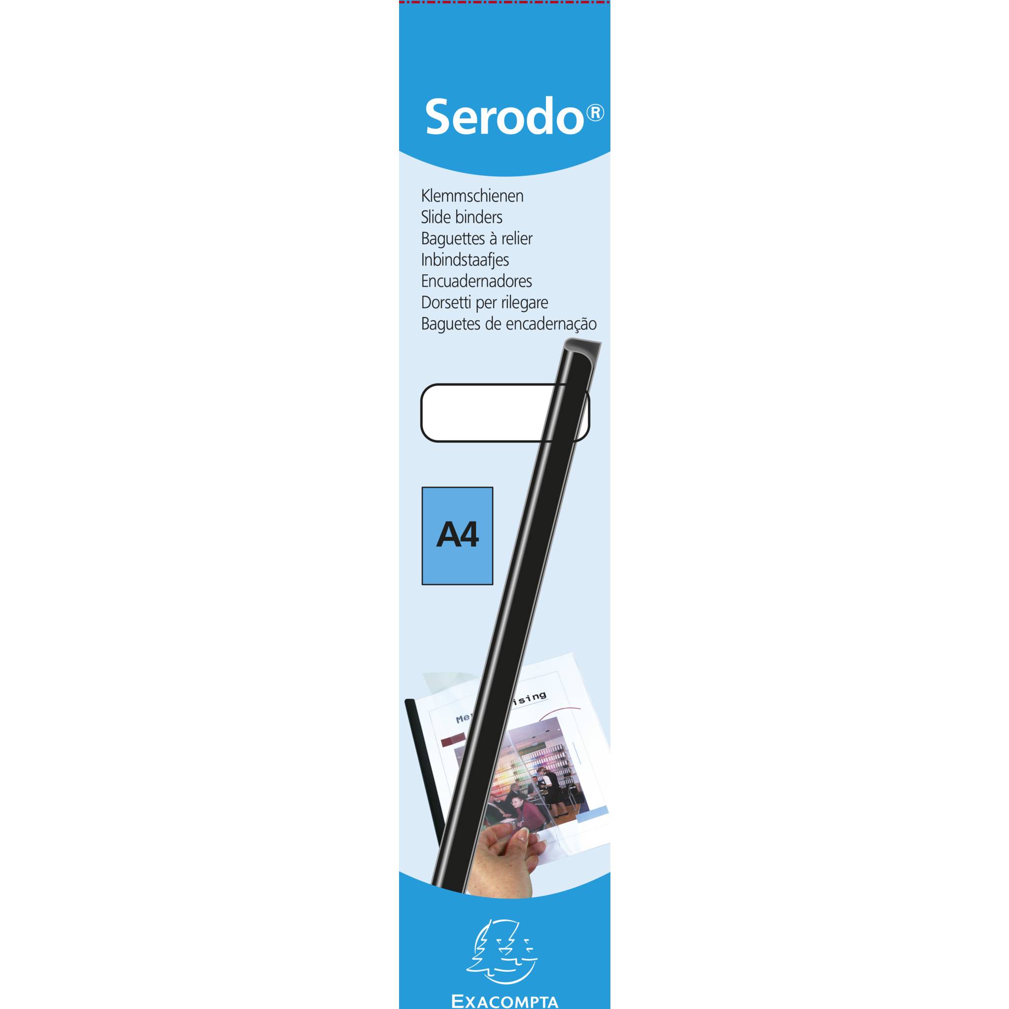 Exacompta 25 Stück Klemmschienen A4 90 Blatt Serodo 9mm Schwarz 997081E