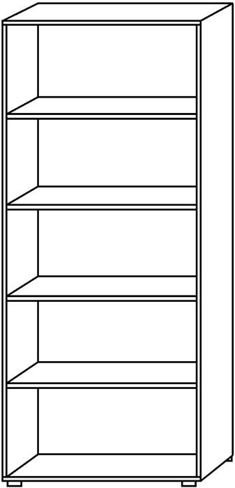Regal 5 Ordnerhöhen BxTxH 800x330x1880mm Grau